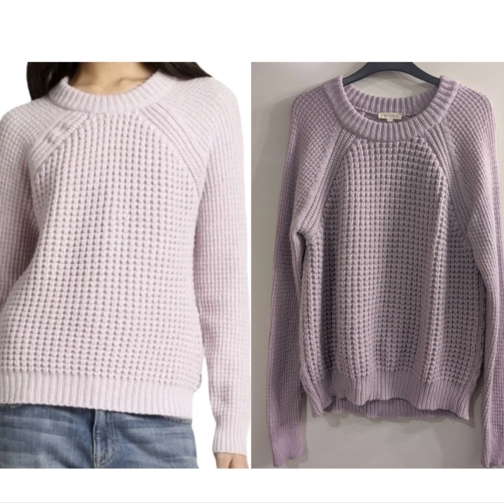 Rebecca Taylor | Lilac Chunky Knit Wool Blend Crewneck Sweater
